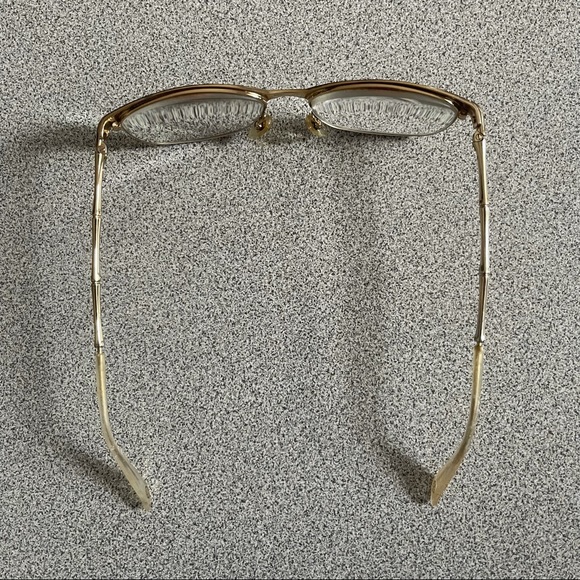 Vintage Authentic Gucci Gold Toned Metal Eyeglasses - Picture 5 of 12